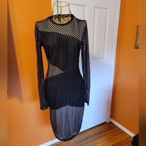 Elegant Black Mesh Dress